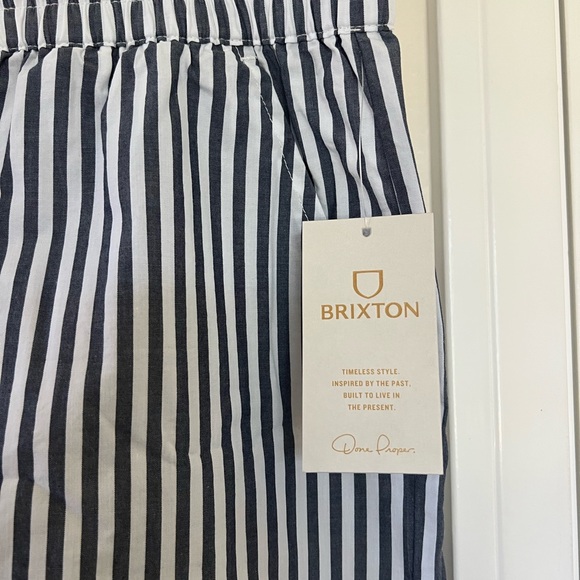 Brixton Black and White Striped Shorts - Picture 3 of 6